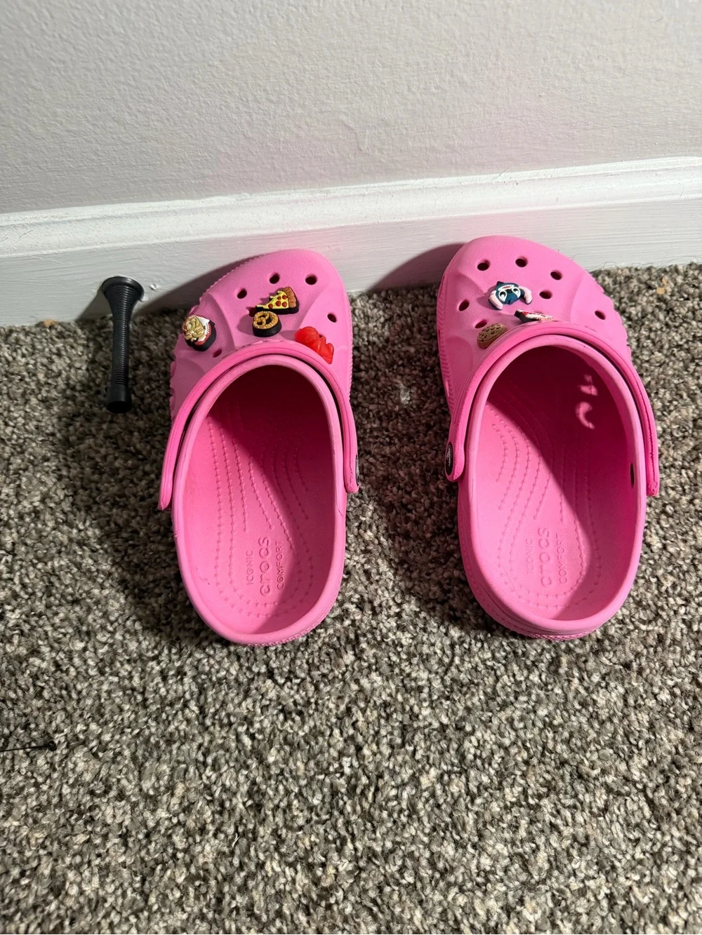 CROCS Kids' Classic Clog in Bright Pink with Jibbitz